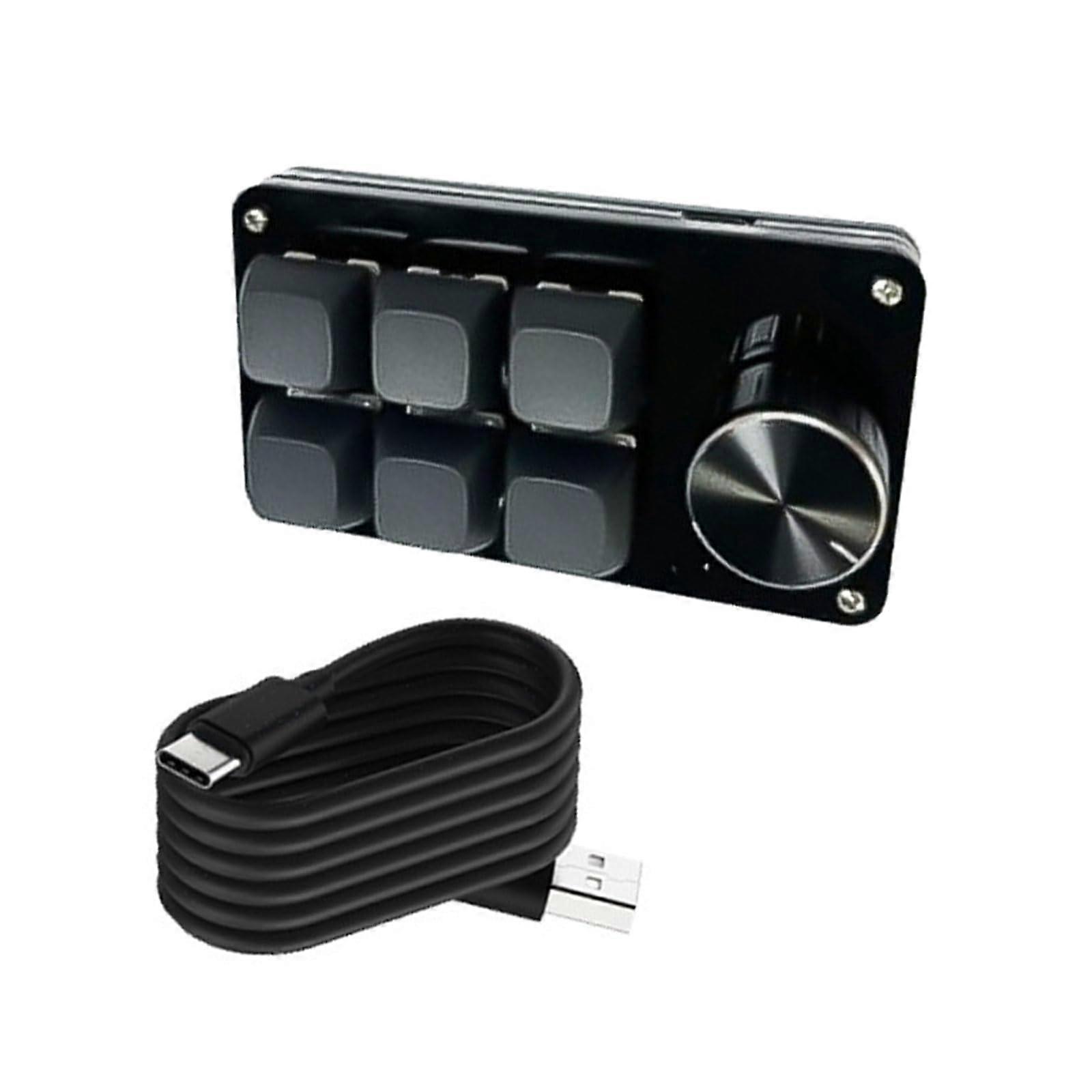 Mechanical Macro Keyboard with Hot Swappable Switches and Programmable Control Knob 6 Keys