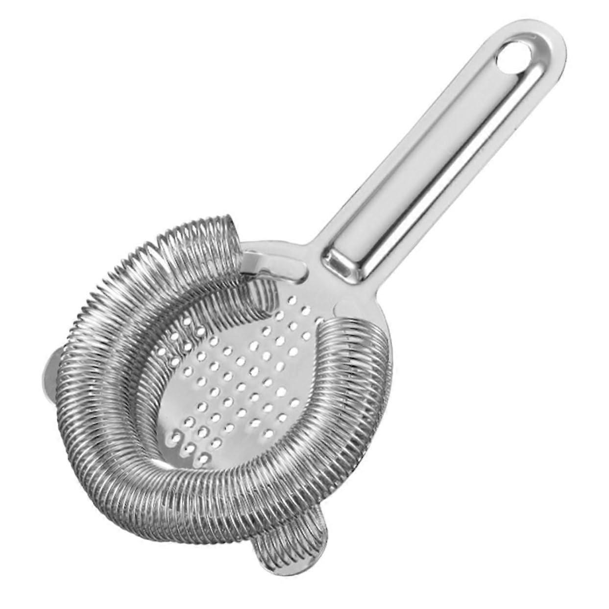 Stainless Steel Cocktail Strainer with Handle, Double Mesh Ice Filter for Bartending