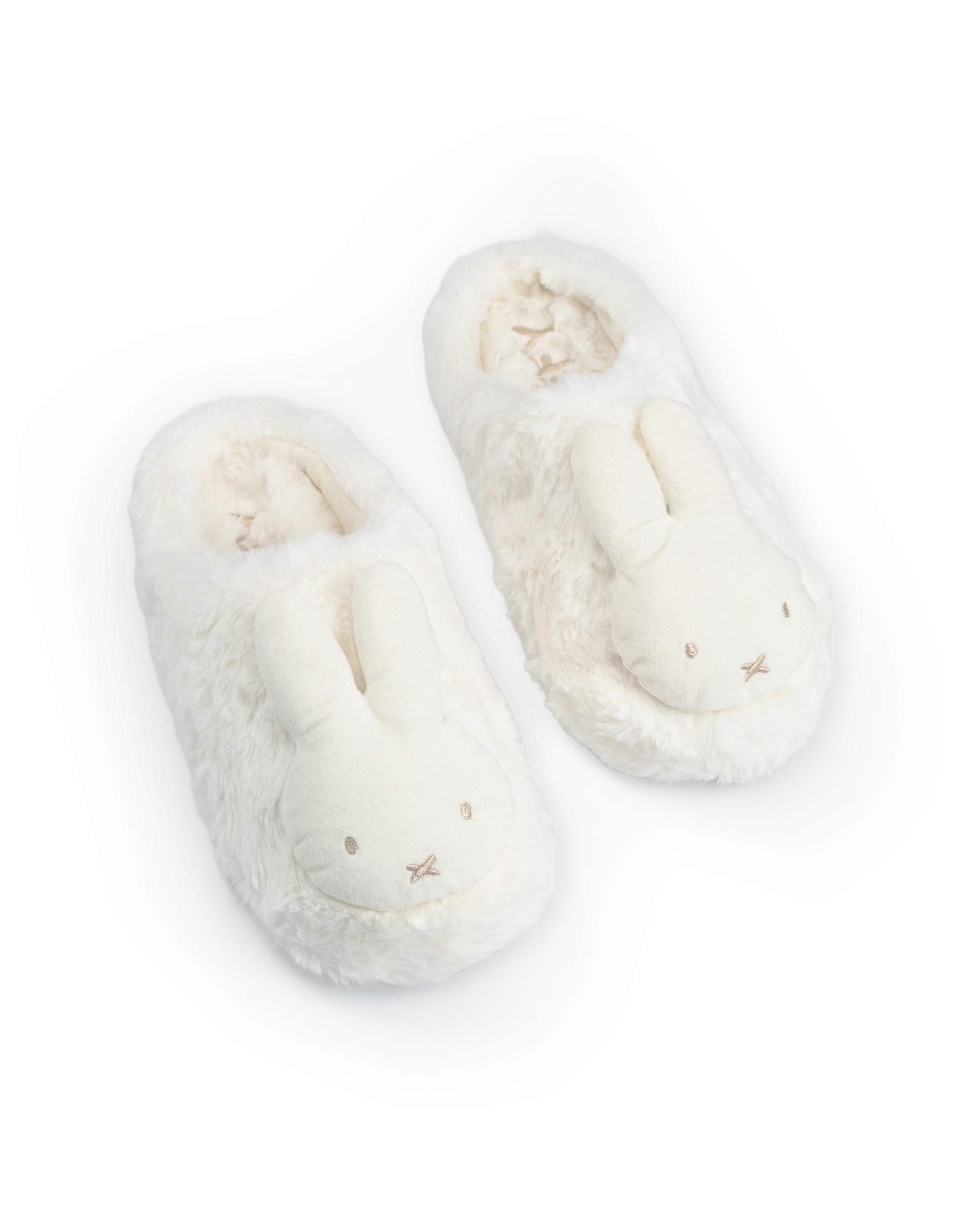 Womens Mule Slippers White Character Face