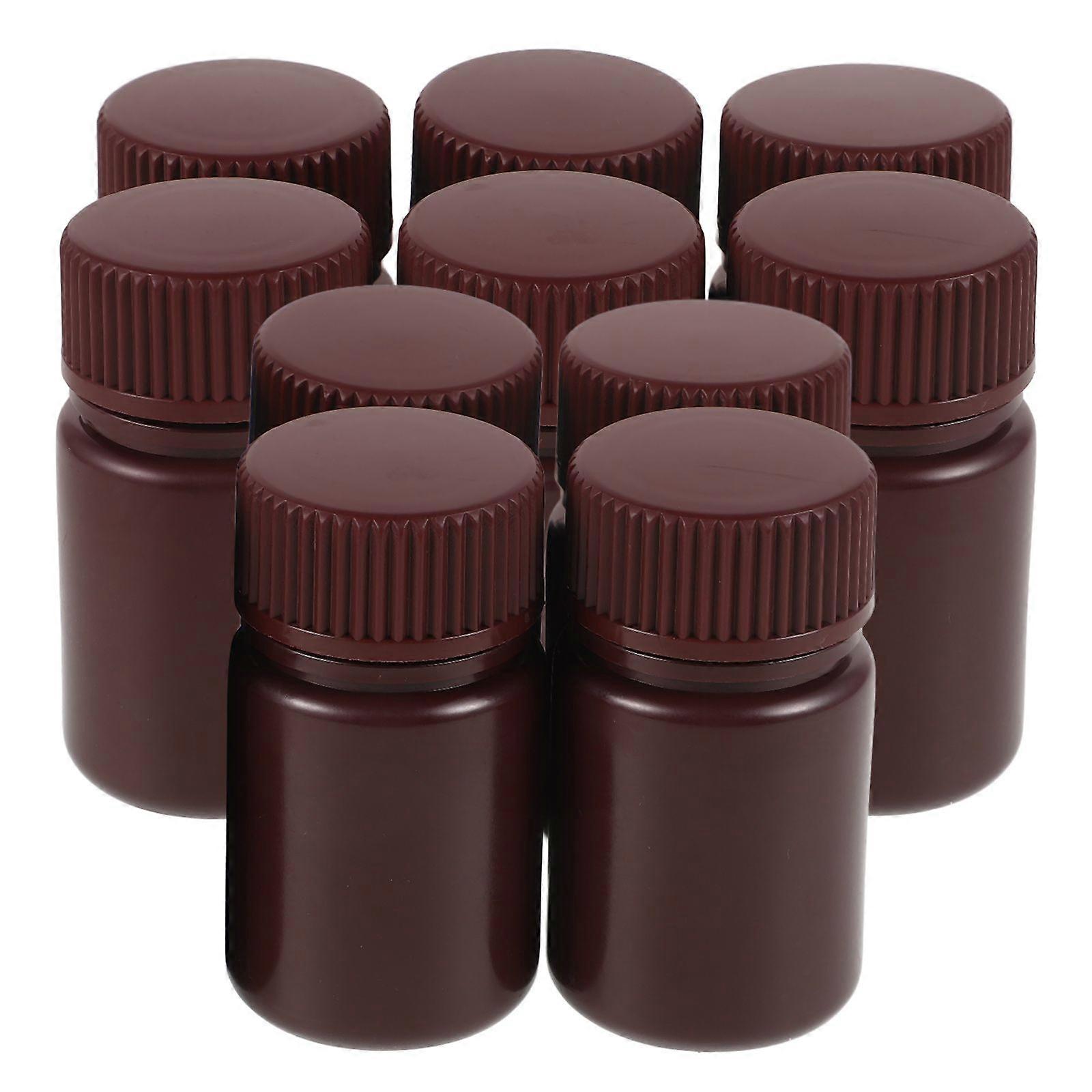 10pcs Lab Reagent Bottles Empty Reagent Bottles Reagent Storage Containers Sample Bottles (30ml)