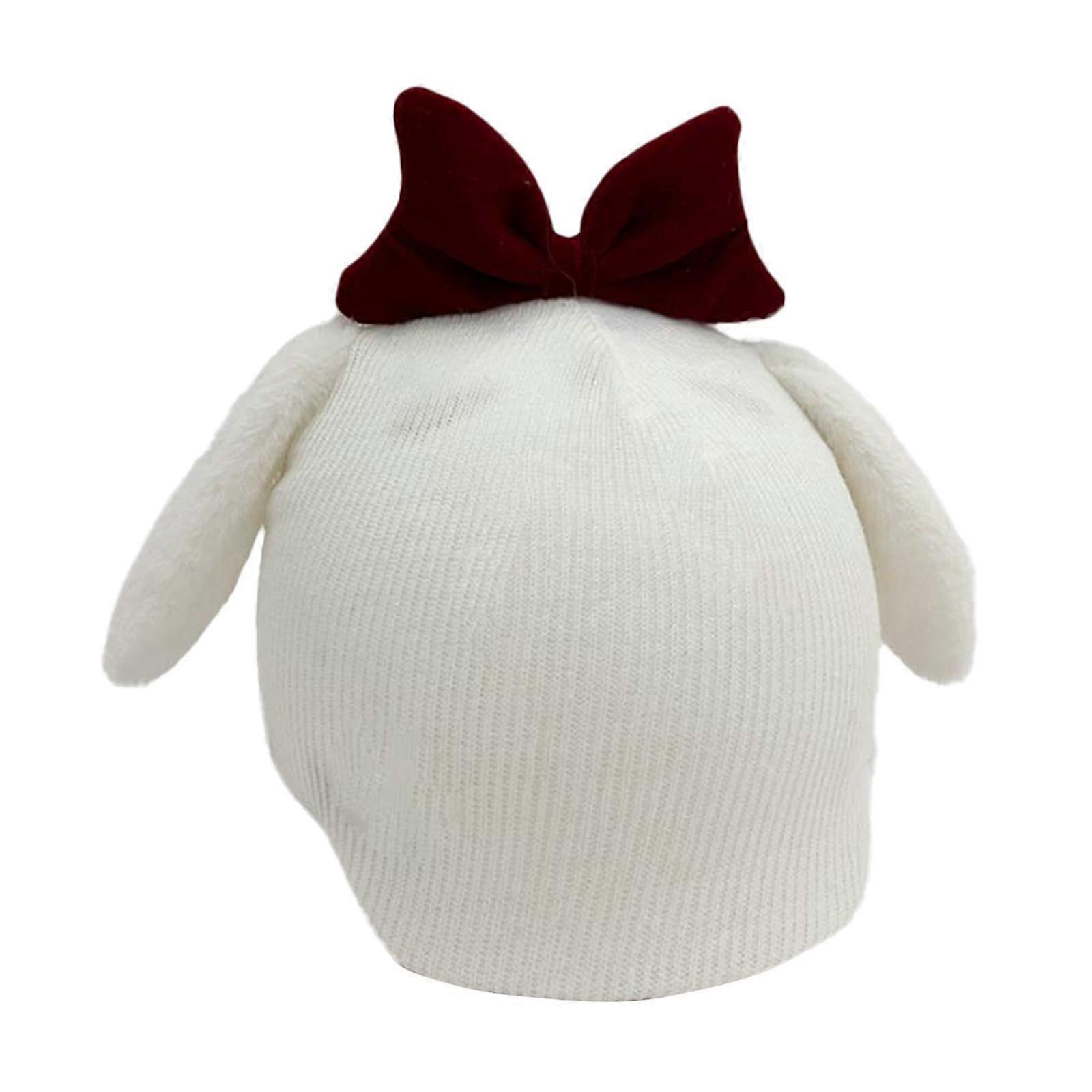 Cute Ear Bow Ski Helmet Cover Knitted Snowboard Cap Elastic Warm Windproof ScratchResistant