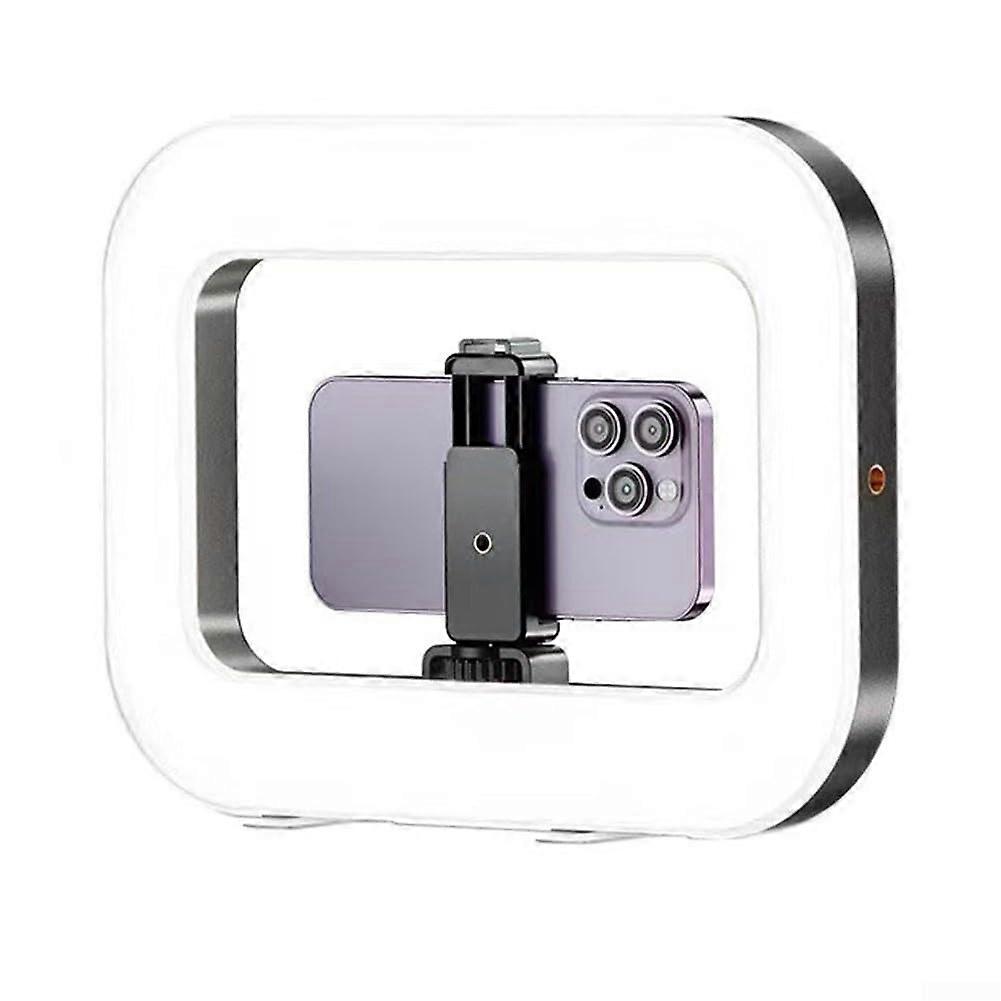Selfie Ring Light with Adjustable Bicolor Lighting, Rechargeable Handheld Video Light for Travel