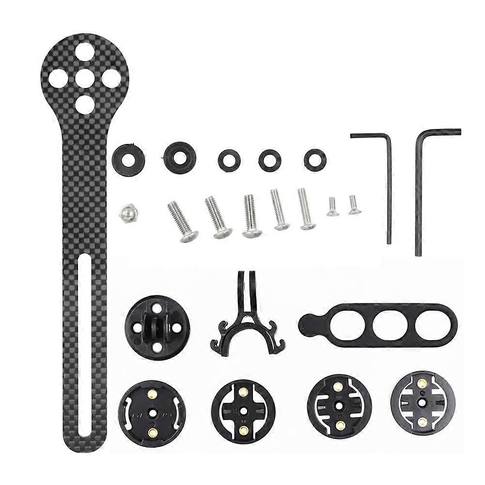 Bike Computer Mount Carbon Fiber Handlebar Holder with Light Mount Reduce Wind Drag