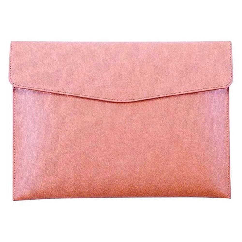 PU Leather A4 File Folder Document Holder Waterproof Portfolio Envelope Folder Case with Snap Closure Pink