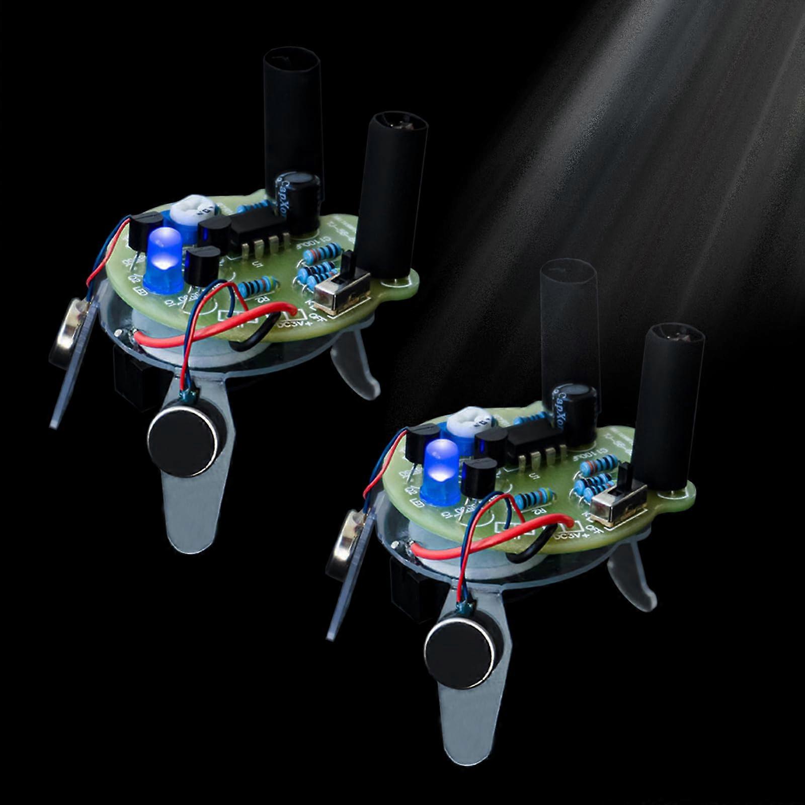 2pcs DIY Electronic Kit Light Sensitive Moving Firefly Dual Set STEM Soldering Project for Learning