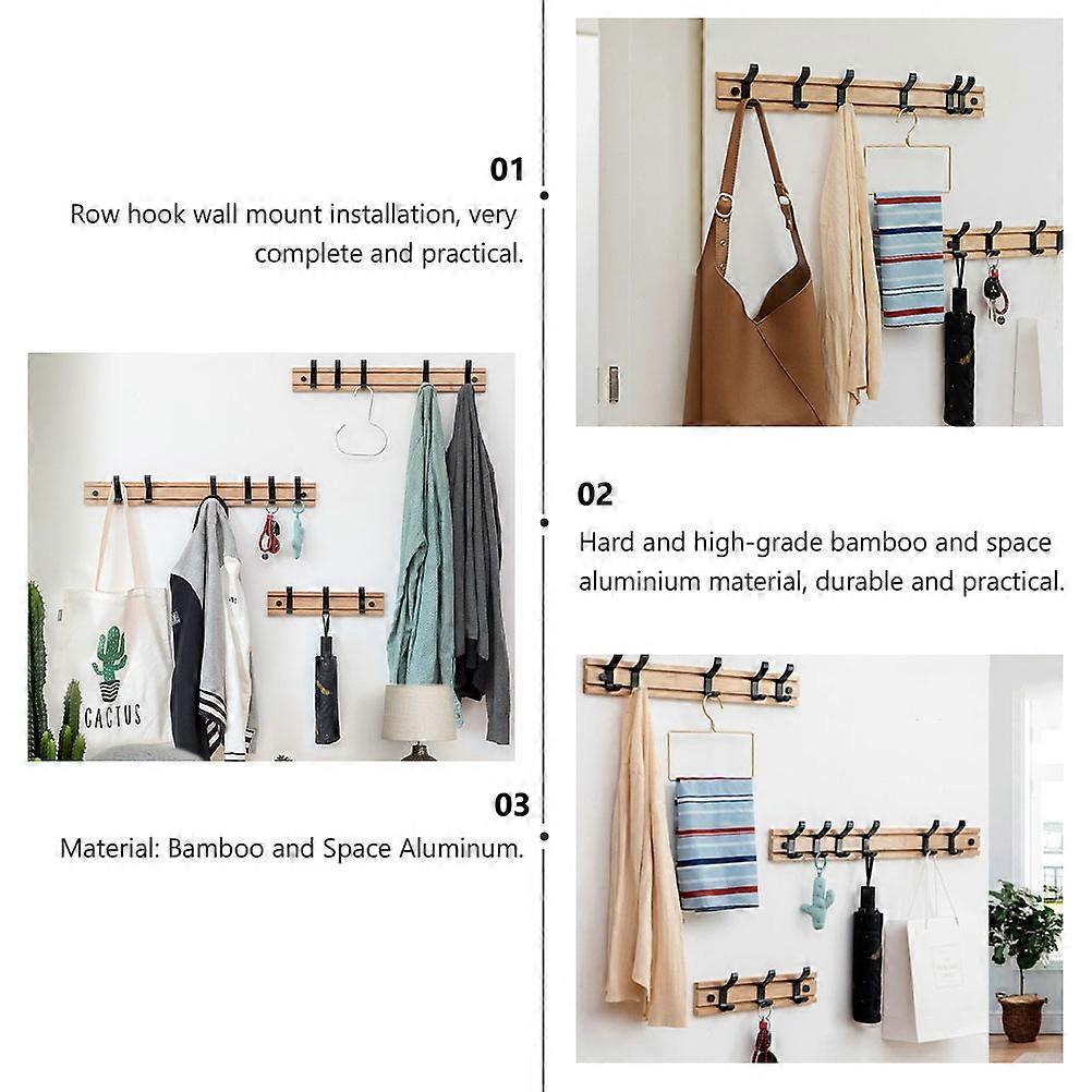 Wall Hanging Hook for Clothes Bamboo 1Set for Home Storage Use