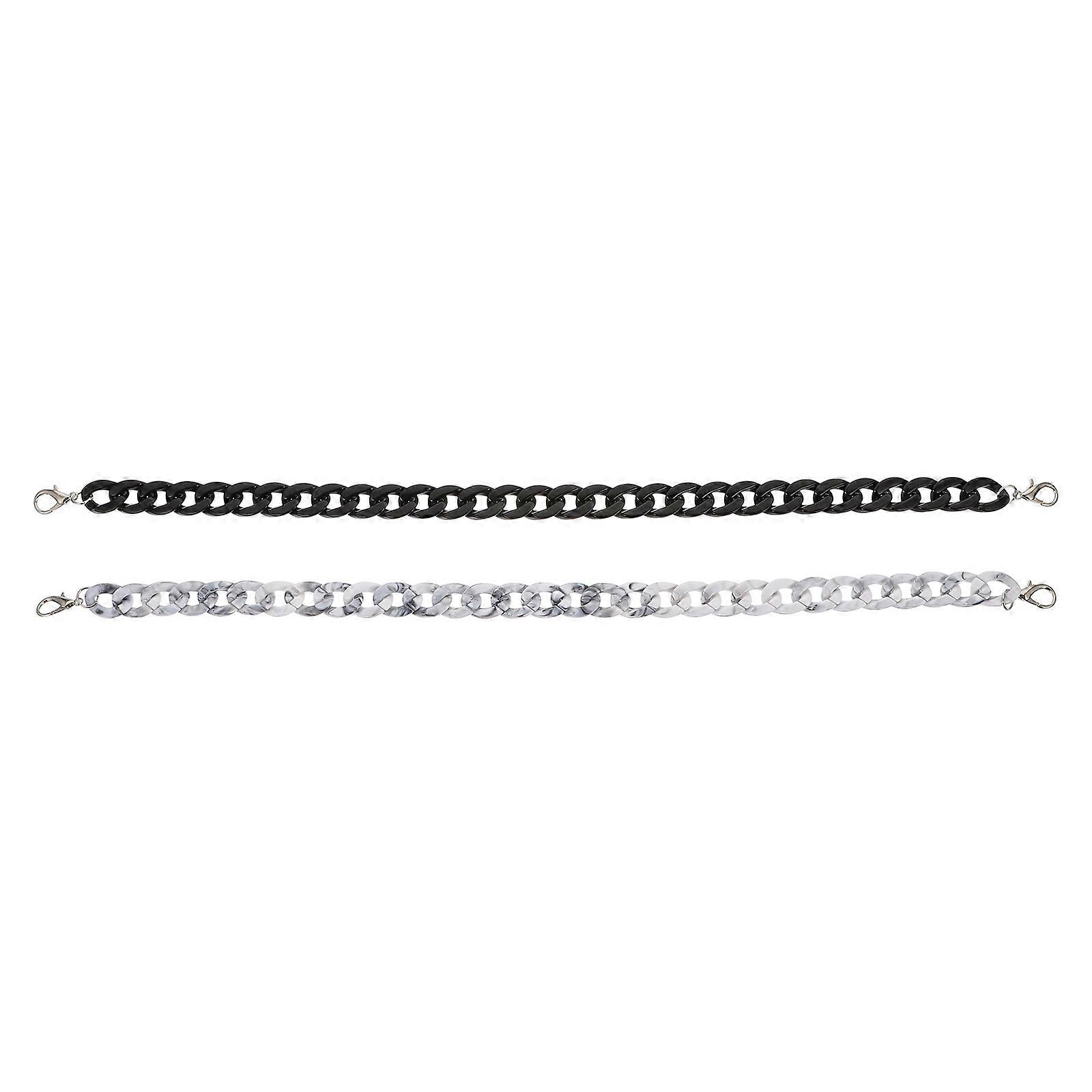 Practical Bag Chain 1 Set 2Pcs Replacement Chains For Handbag Daily Use Silver Color 3x60cm