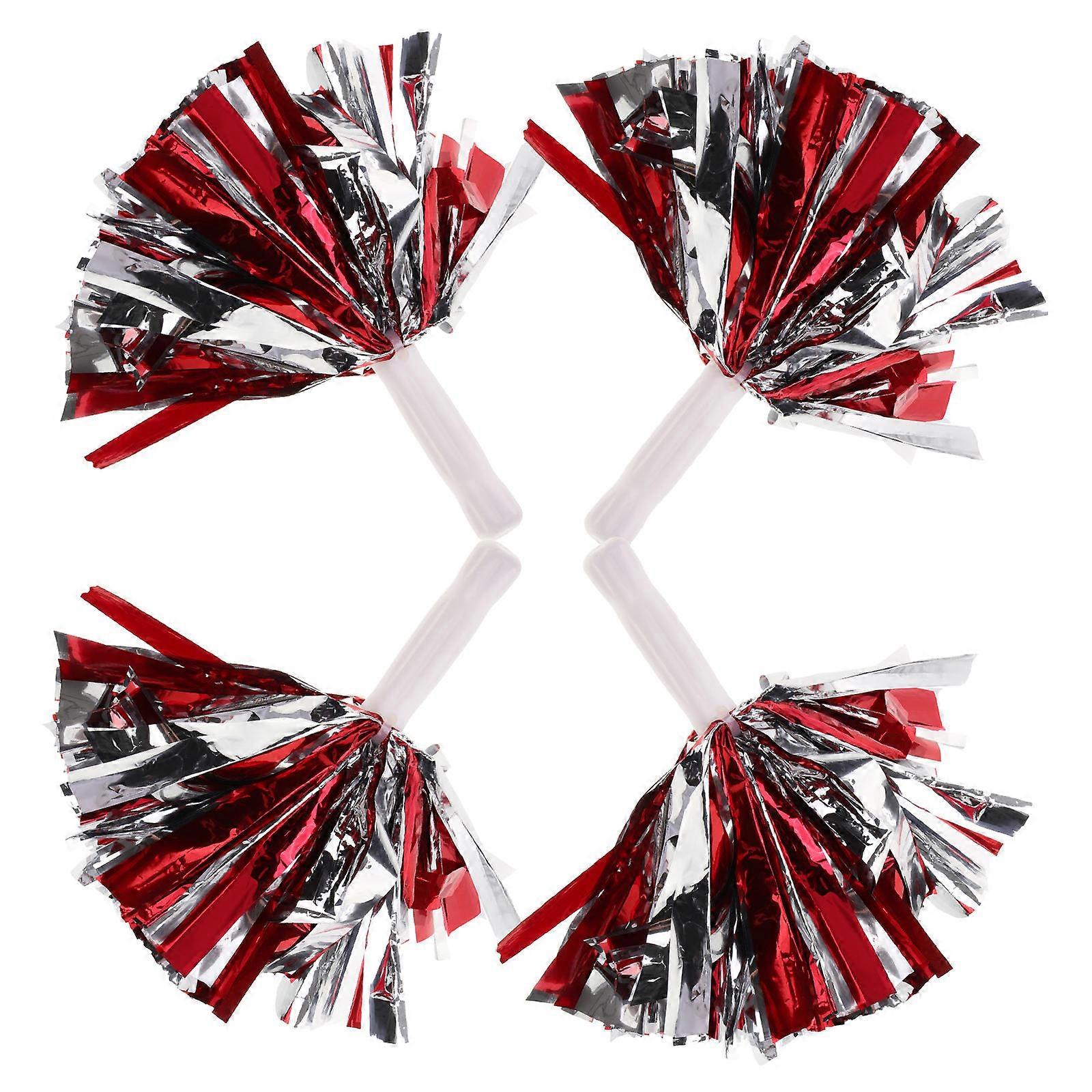 Cheer Pom Poms for Playing Handled Cheering Squad 4Pcs Set