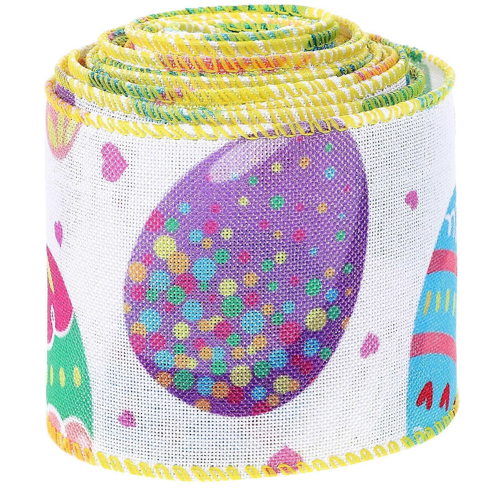 Decorative Easter Ribbon Wired Edge Ribbon for Gift Packaging 1 Roll