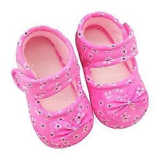 Babyschuhe für Mädchen mit weicher Sohle und Schleife aus Baumwolle