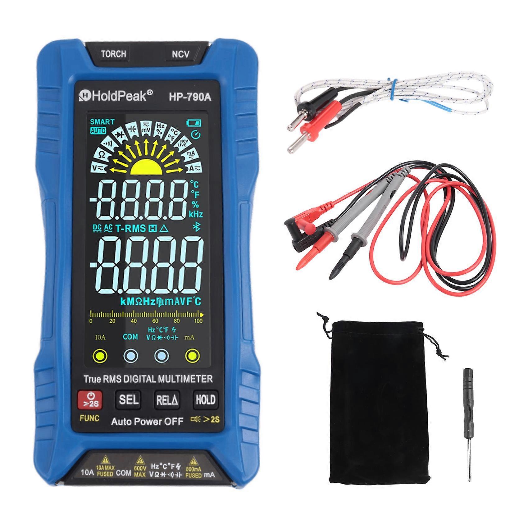 HoldPeak HP-790A Digital Multimeter 6000 Counts True RMS,AC/DC Current Voltage,Frequency,Resistance,Auto-Select & Auto-Range