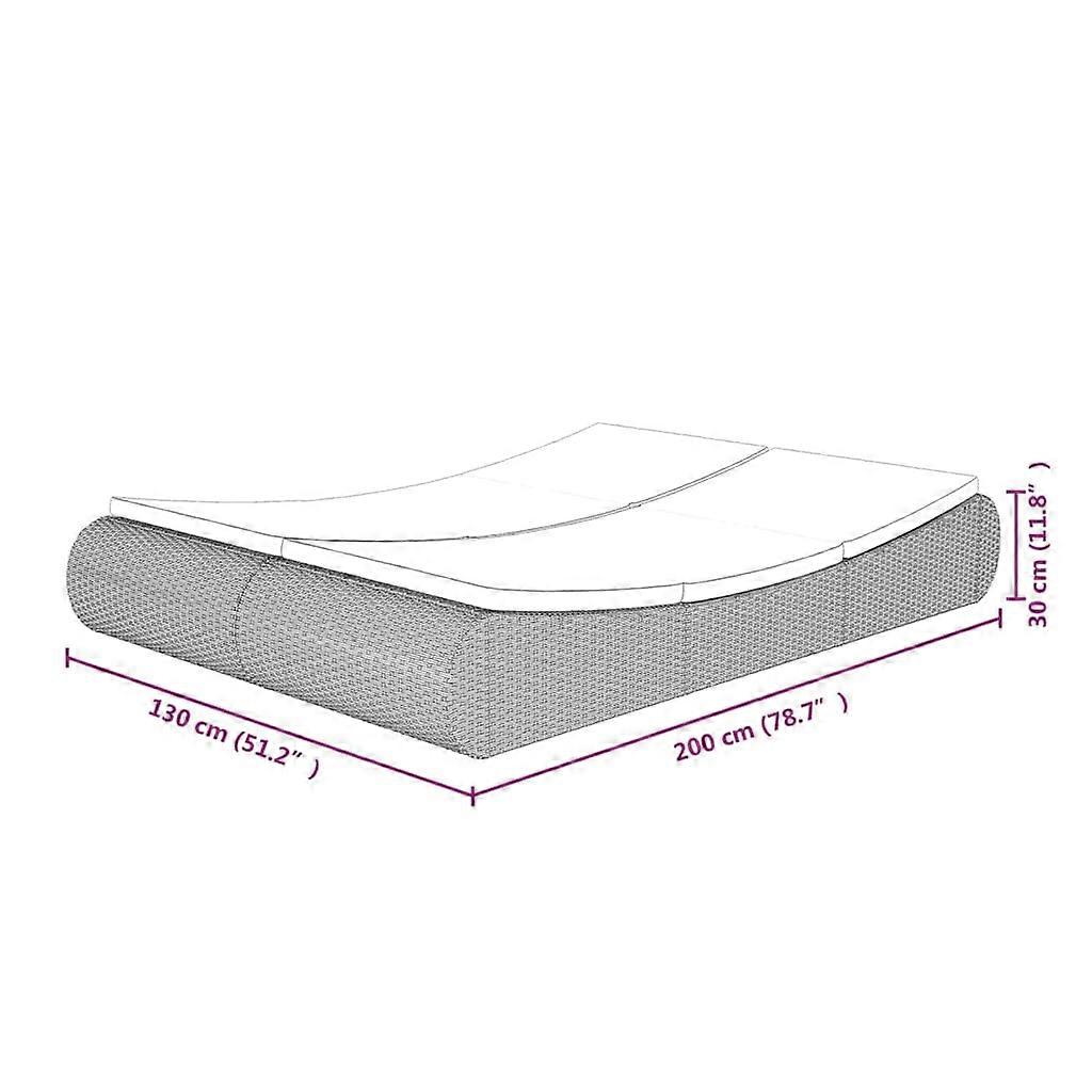 vidaXL Loungebed poly rattan beige