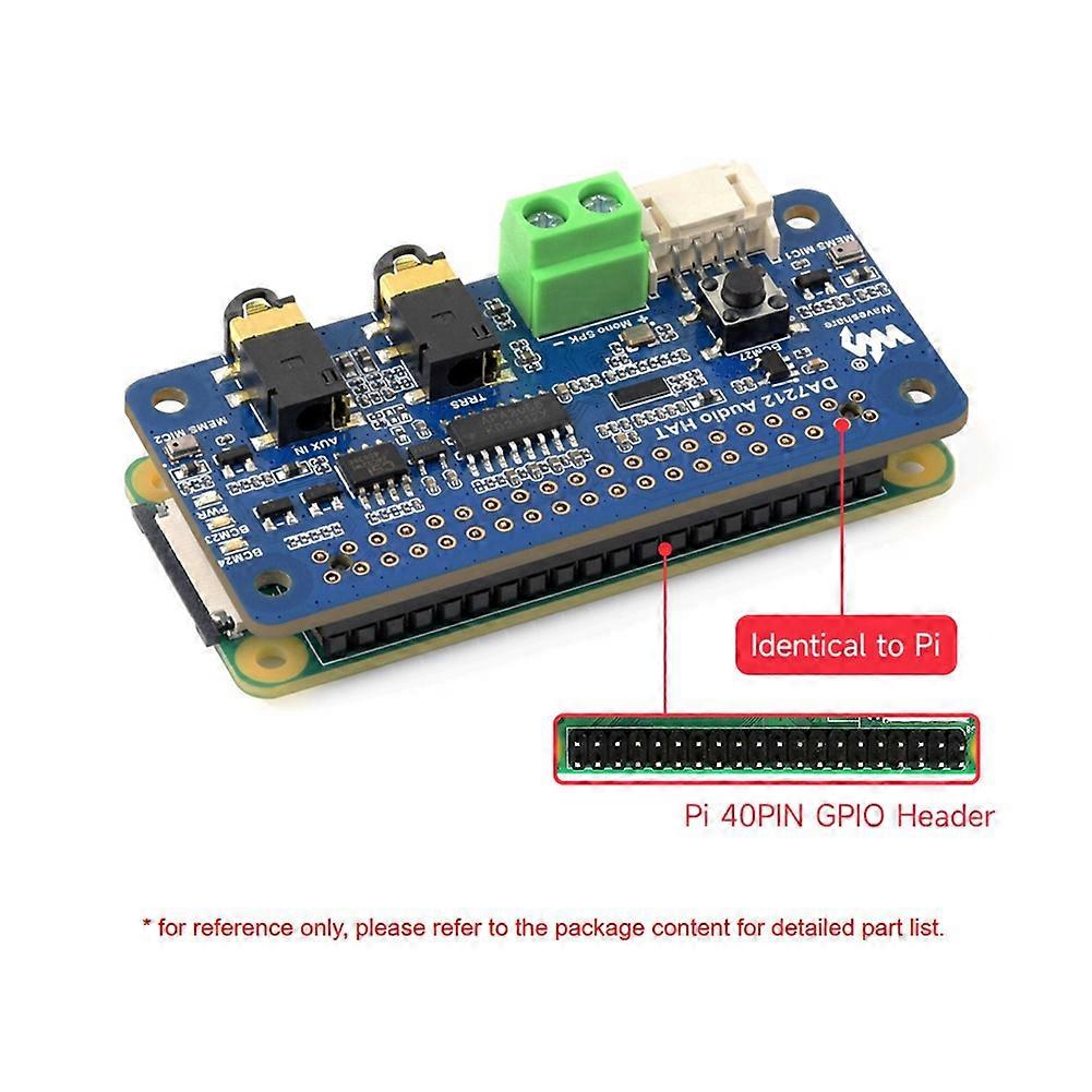 Waveshare DA7212 I2S Audio Board for Raspberry Pi Stereo Encoding/Decoding+Dual Microphones for Raspberry Pi