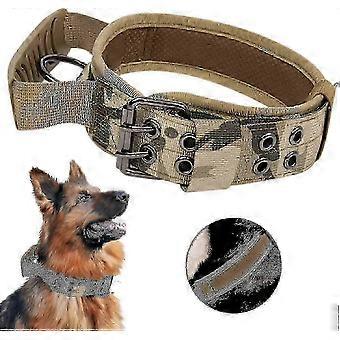 Adjustable Military Tactical Dog Collar with Handle for Training Medium and Large Dogs