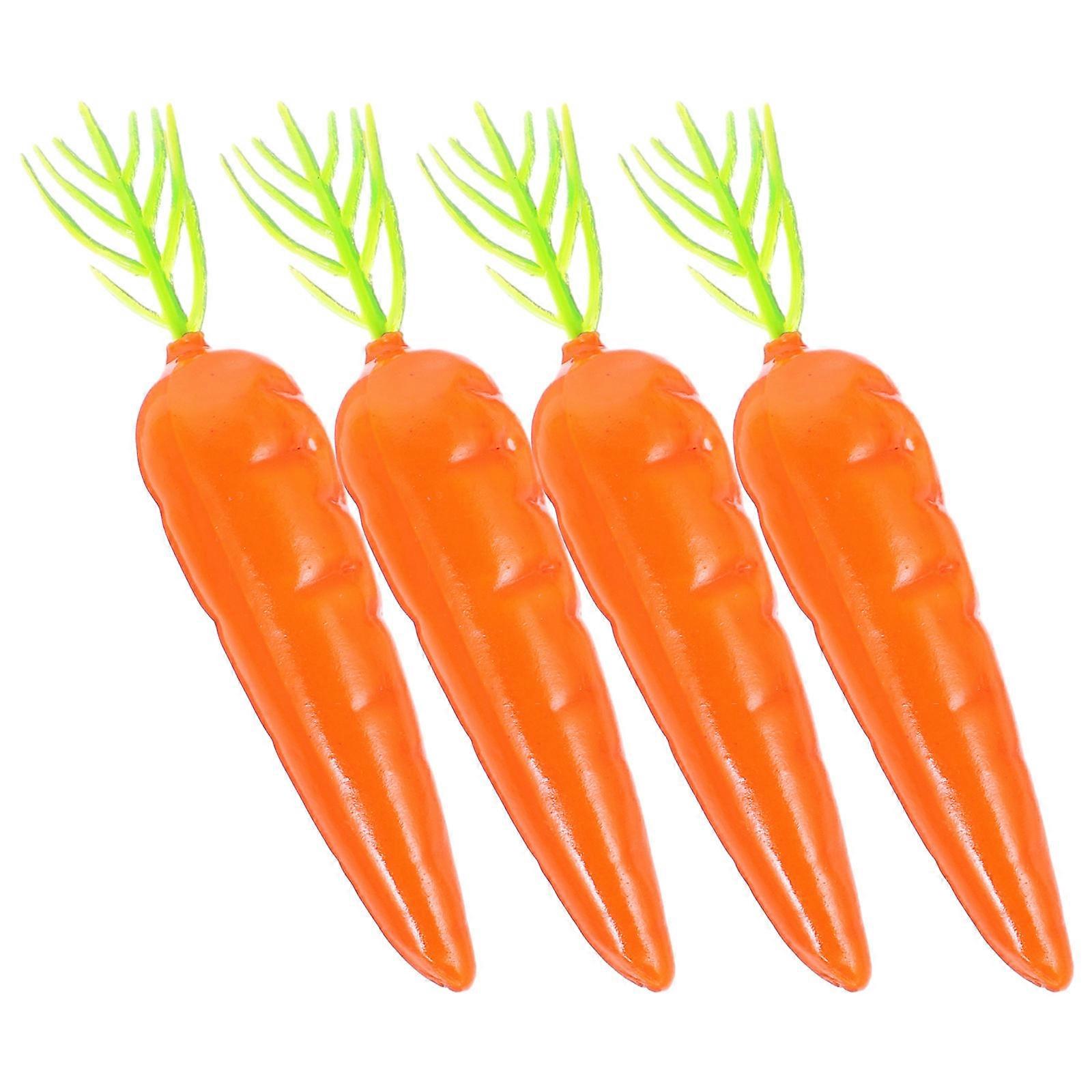 Mini Carrot Simulation Vegetable for Decor 50Pcs Orange Decoration