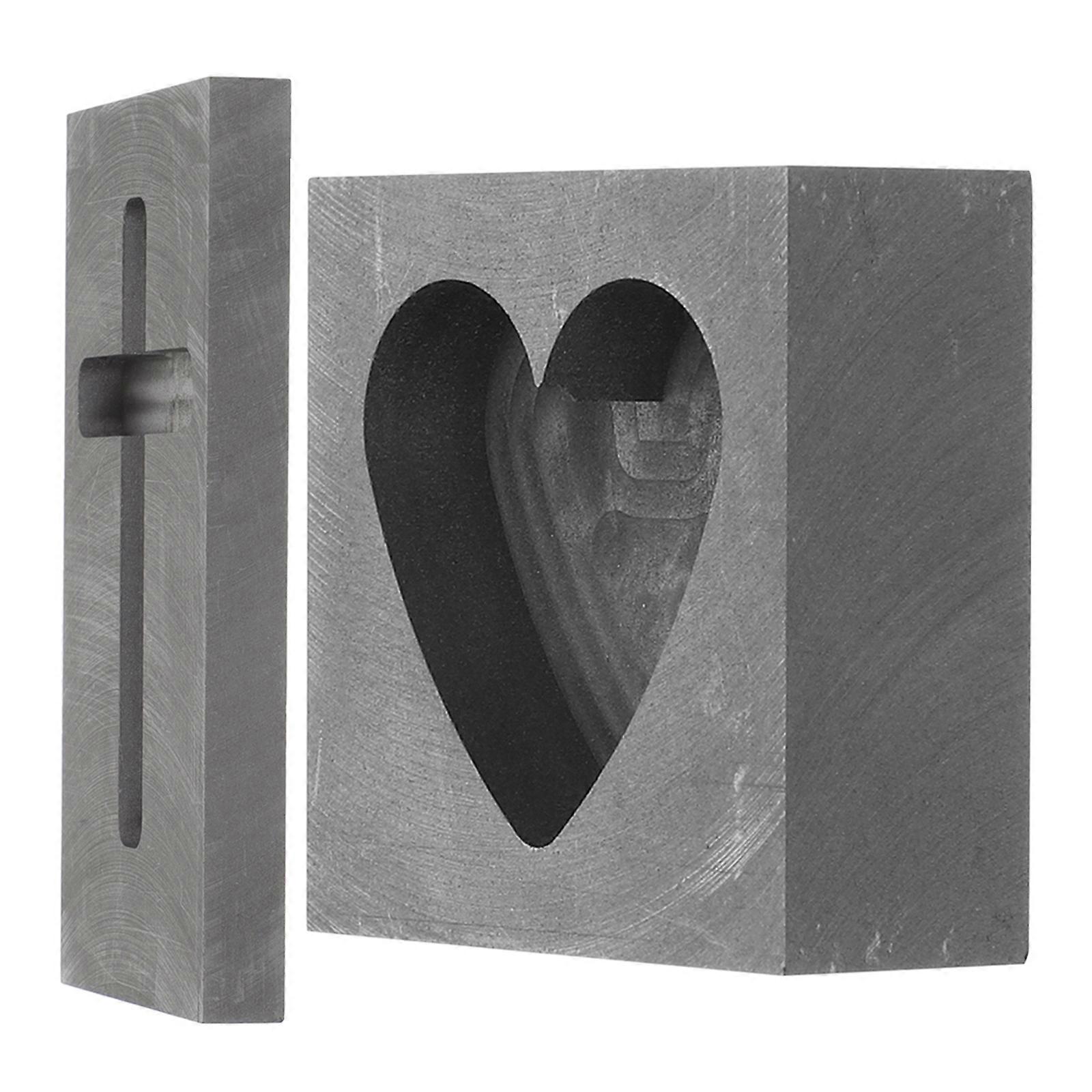 Graphite Mold Heart Shape Casting Mold for DIY Use 8Pcs Set