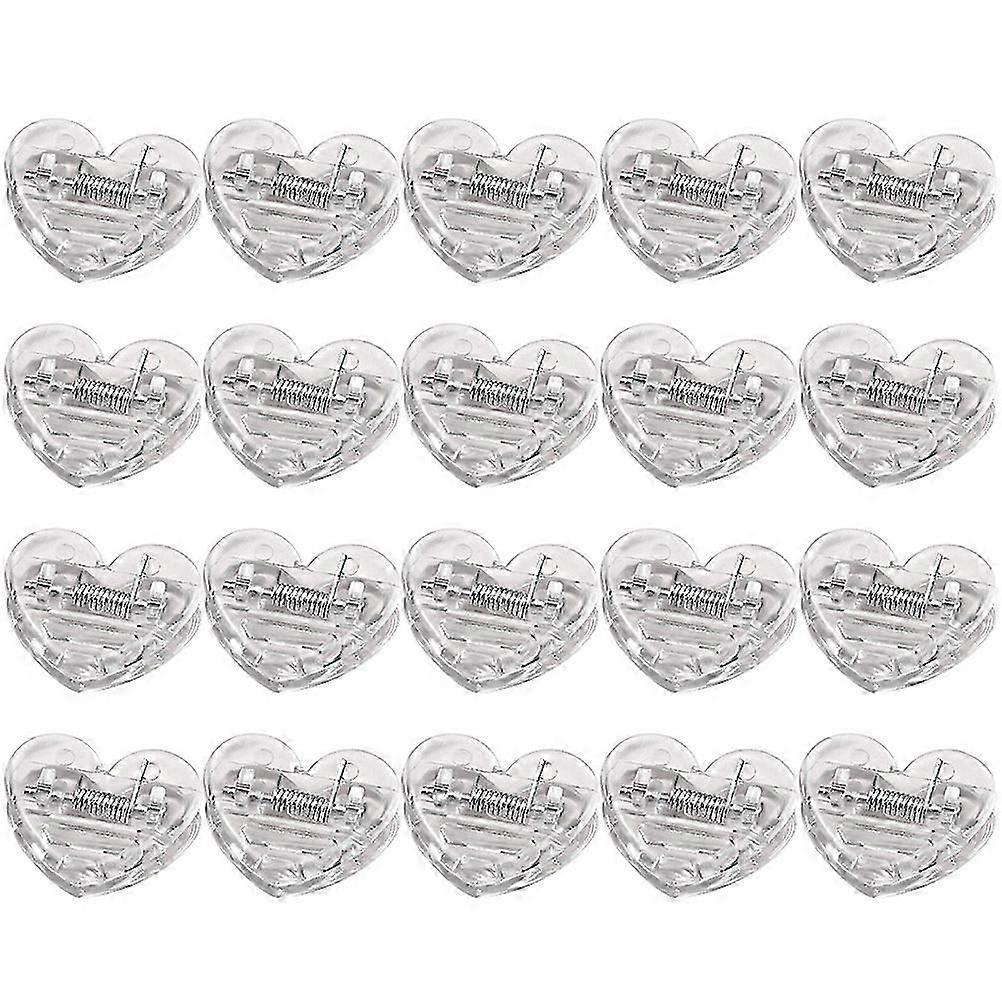 Transparent Heart Photo Clips Multi-Function Decorative Clips with 20Pcs Set