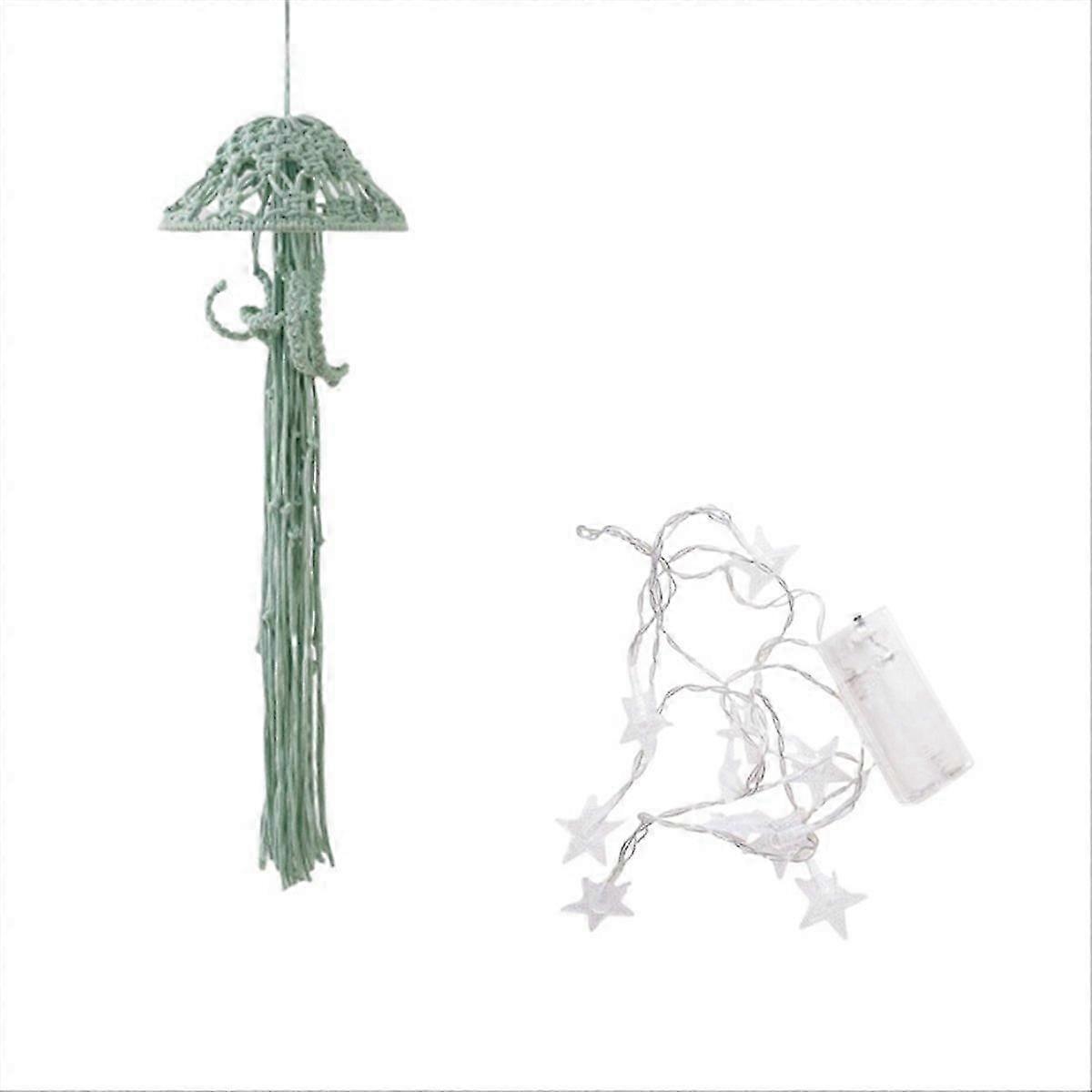 Boho Macrame Dream Catcher Handmade Woven With String Lights A