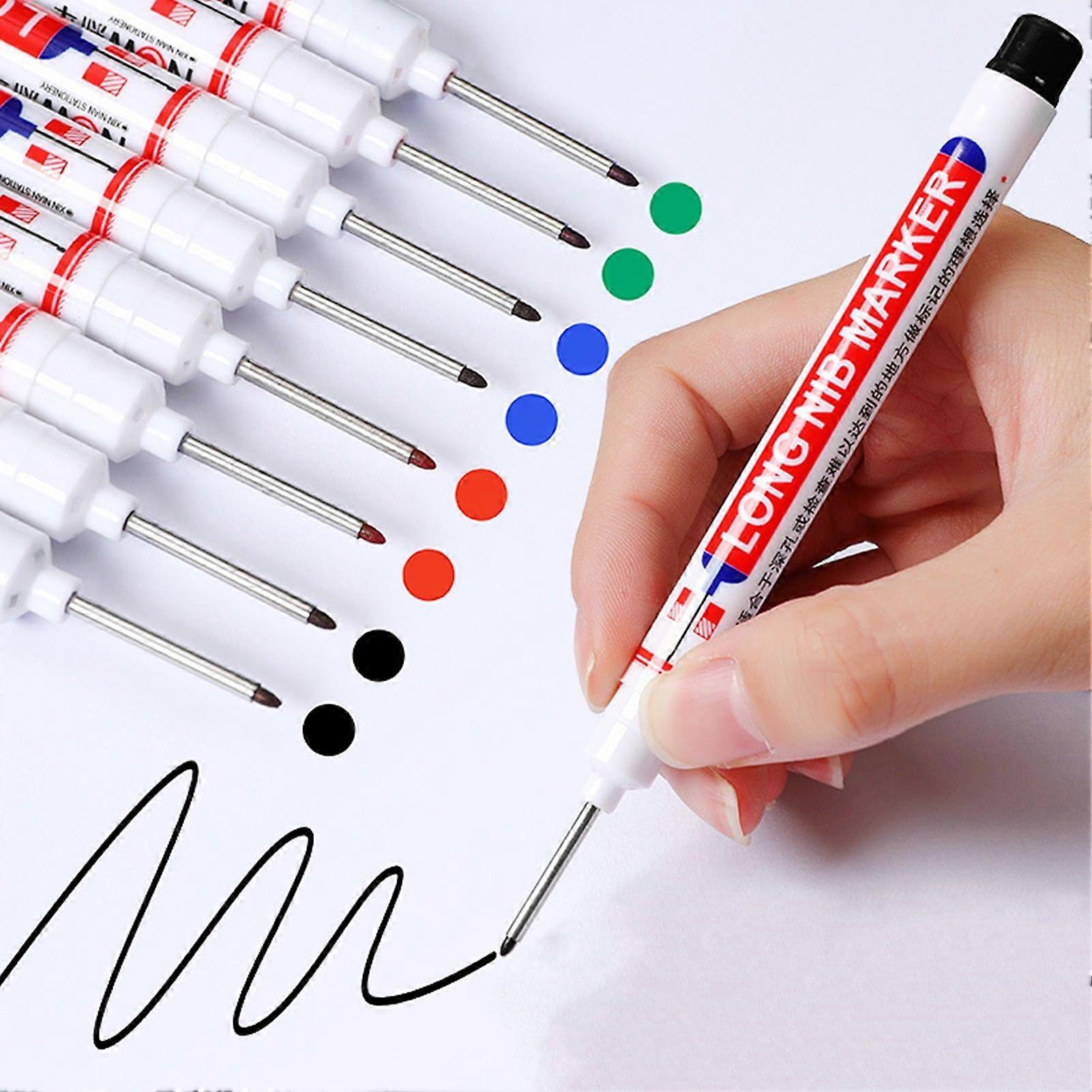 4Pcs Students Long Head Marker Pen Multi-purpose Waterproof Quick-drying Oil