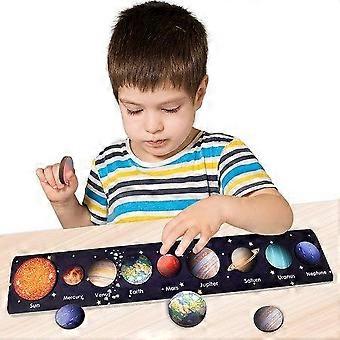 Wooden Space Puzzle for Toddlers - Educational Solar System Toy for Cognitive Learning & Fine Motor Skills