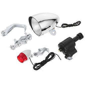 Verlichting Generator Wrijvingsdynamo Fiets Koplamp Achterlichtsets Accessoires (Koplamp + Achterlicht + Slijpmachine + IJzeren Clip)