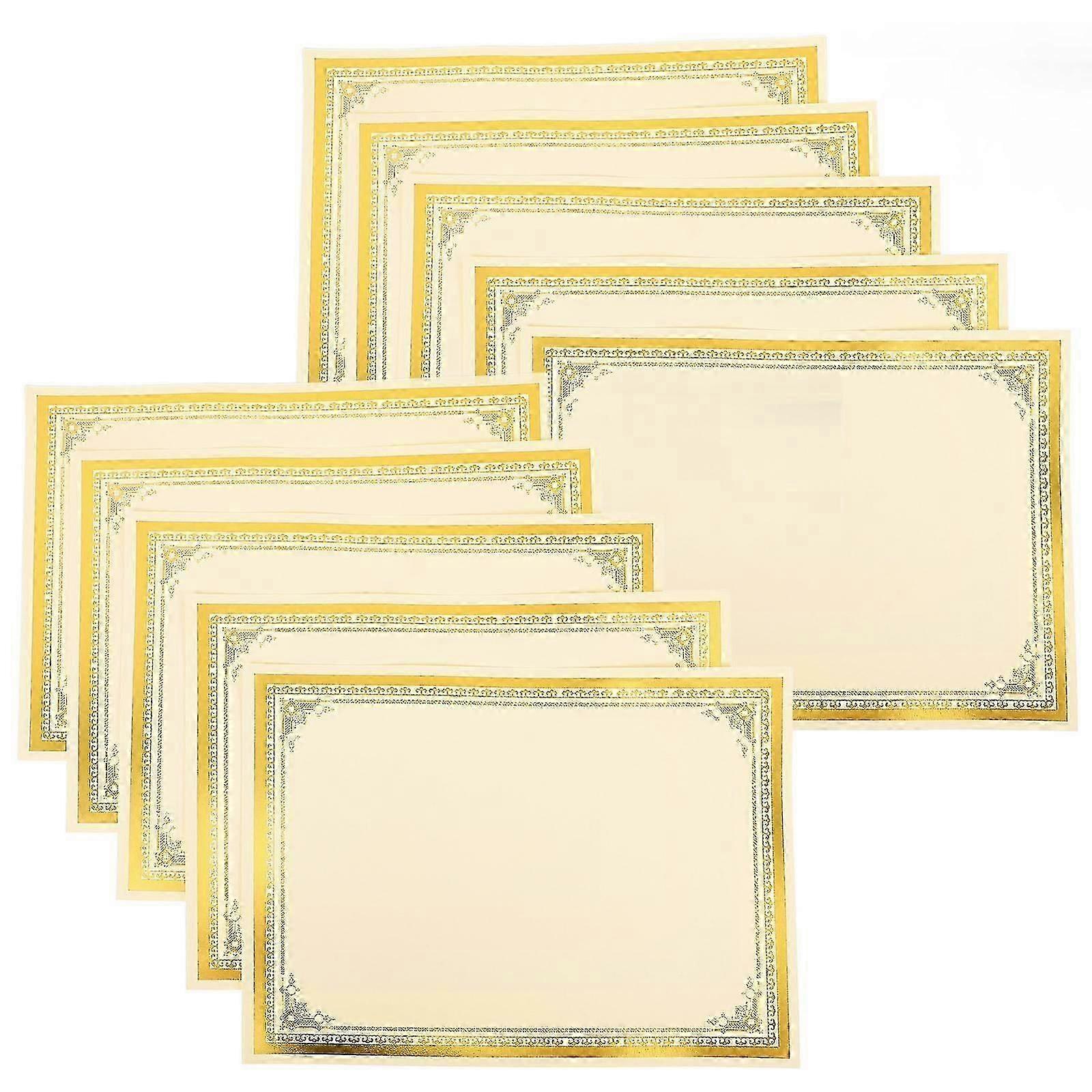 10Pcs Decorative Printable Certificate Paper Sheets