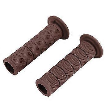 Vintage Motorcycle Handlebar Grips 22mm Diagonal Bar Ends (red Brown) - 2 Pcs