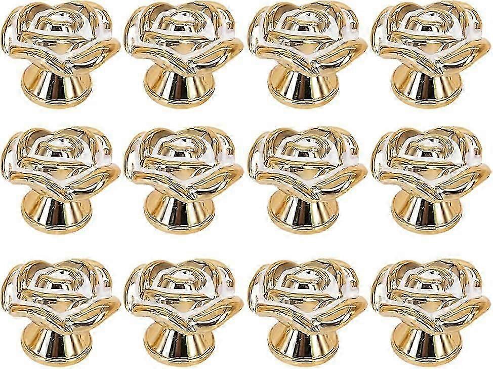 15pcs Rose Shaped Plastic Cupboard Cabinet Drawer Door Knobs Pull Handles