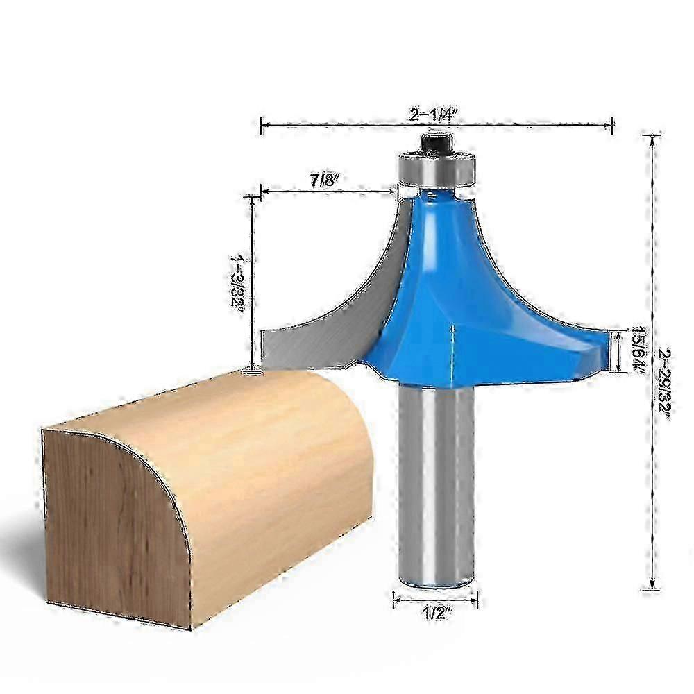 1/2" Shank 2" Radius 2 Flutes Corner Rounding Over Router Bit Tool
