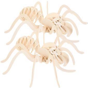 2pcs Animal Puzzle Toys Interactive Puzzle Jigsaws DIY Wooden Animal Puzzles(Spider Type)