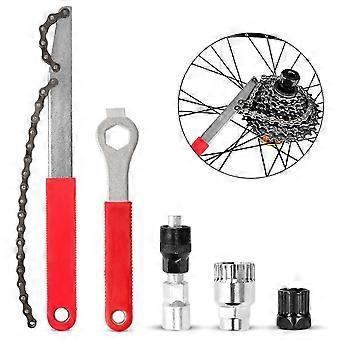Kits de ferramentas de remoção de corrente de bicicleta Kit de ferramentas de reparo de bicicleta incluem Extrator de manivela de bicicleta, Spanner, Removedor de suporte, roda dentada de corrente de volante de bicicleta