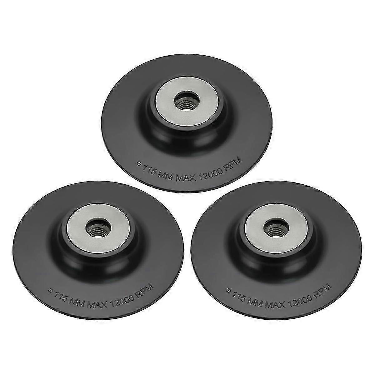 3pcs Plastic Angle Grinder Backing Pad Compatible with M14 Internal Thread Disc Sander Angle Grinder 115mm Diameter