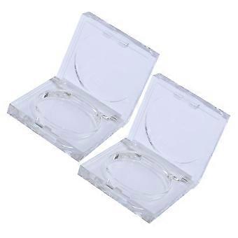 2 Pack Clear Makeup Containers - Refillable Powder Case for Travel - Compact Eyeshadow and Blush Storage