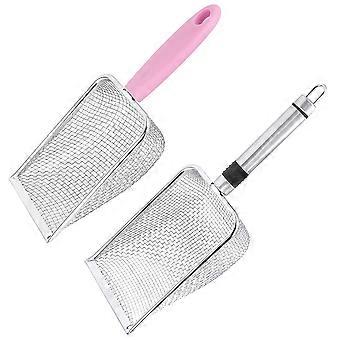 Cat Litter Scoop Metal Sifter for Cleaning 2Pcs Stainless Steel Kitten Pooper