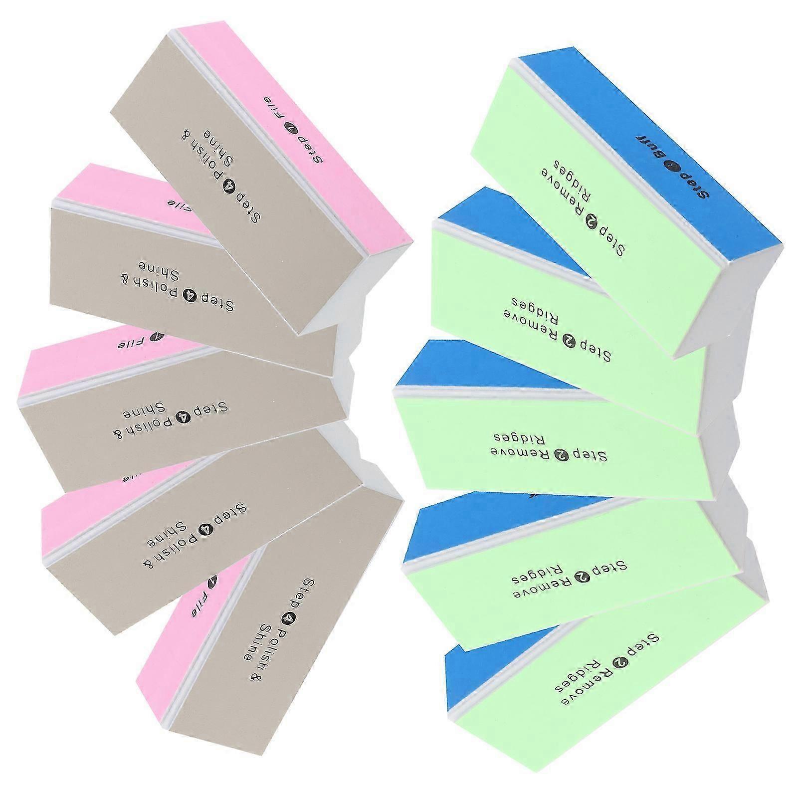 Nail Buffer Block Buffing and Polishing Function with 10Pcs Set Multi Color