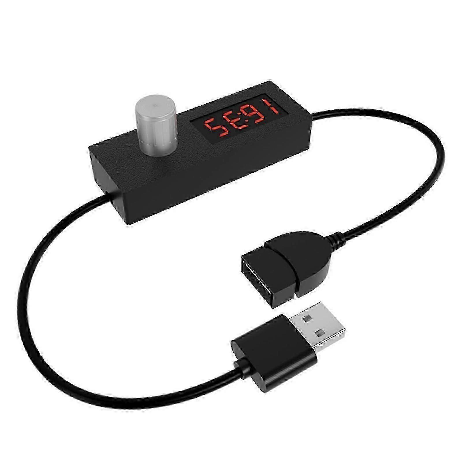 USB Timer Switch Cable 5V 2A Adjustable Countdown Power Control Cord for Fan Light Aquarium