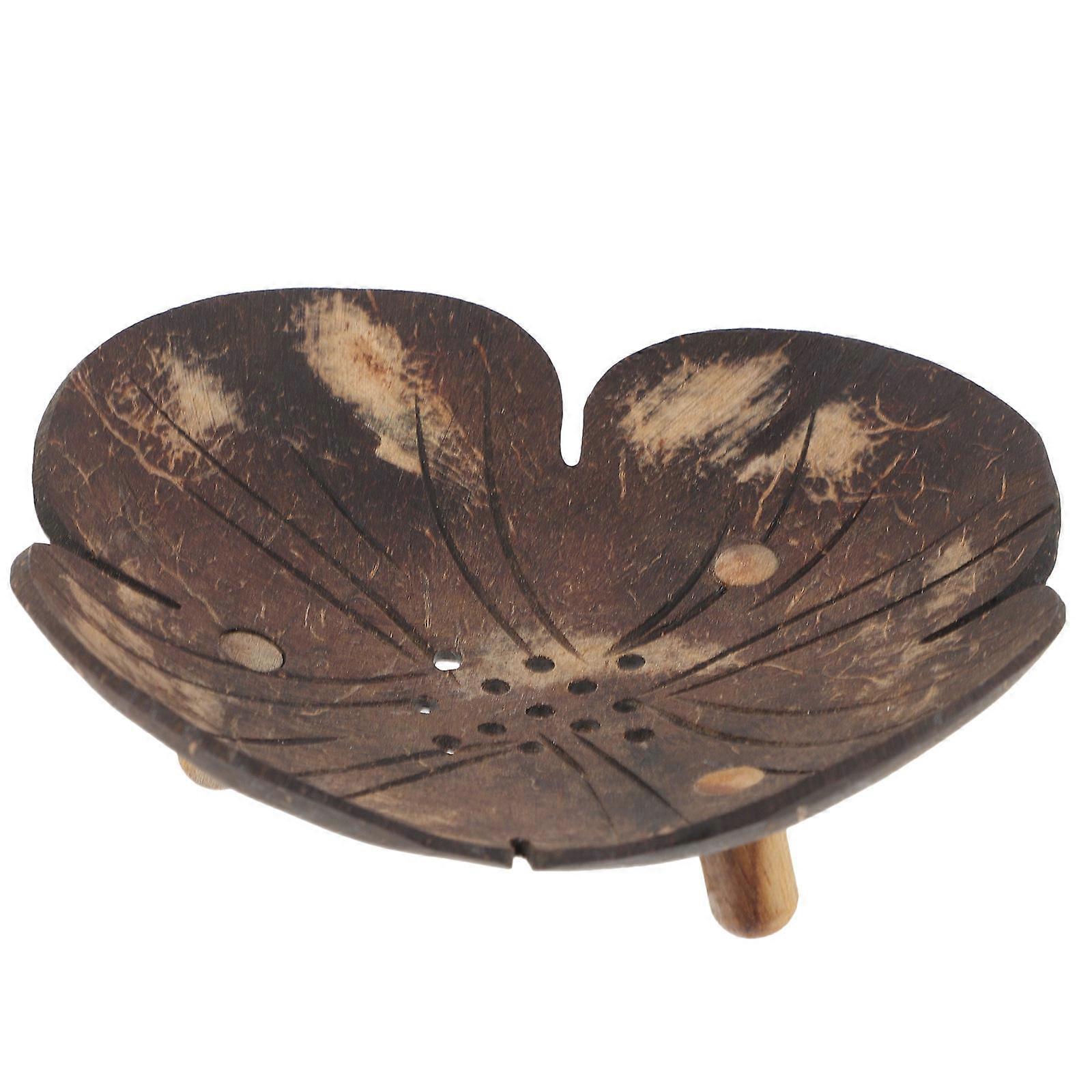 Coconut Shell Creative Soap Dish Soap Holder for Storage Coffee Color