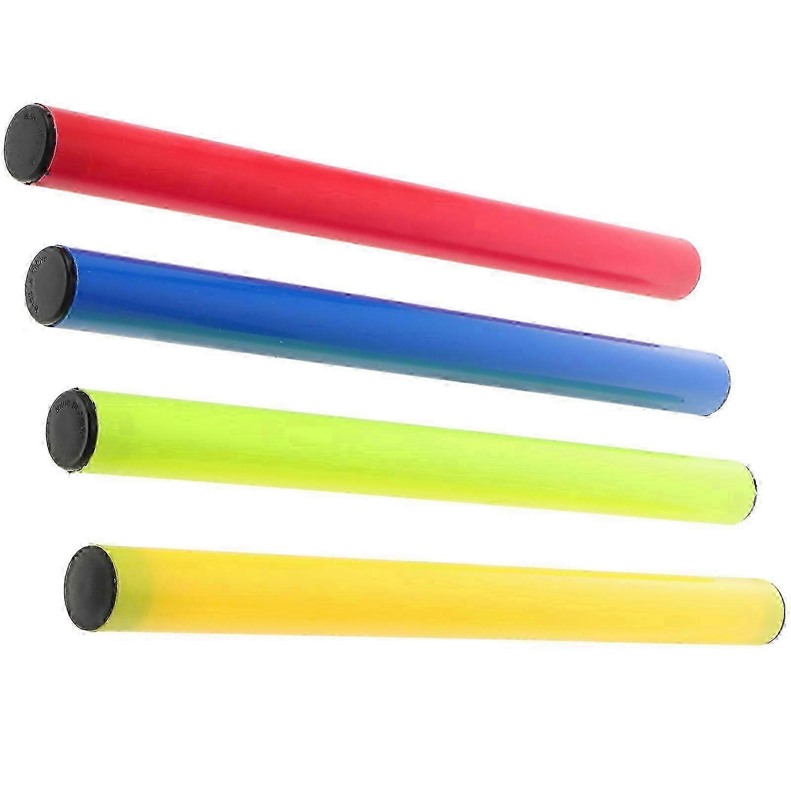 Plastic Relay Batons compatible with Racing, 4-Pack Assorted Colors, Lightweight with Safe Edge