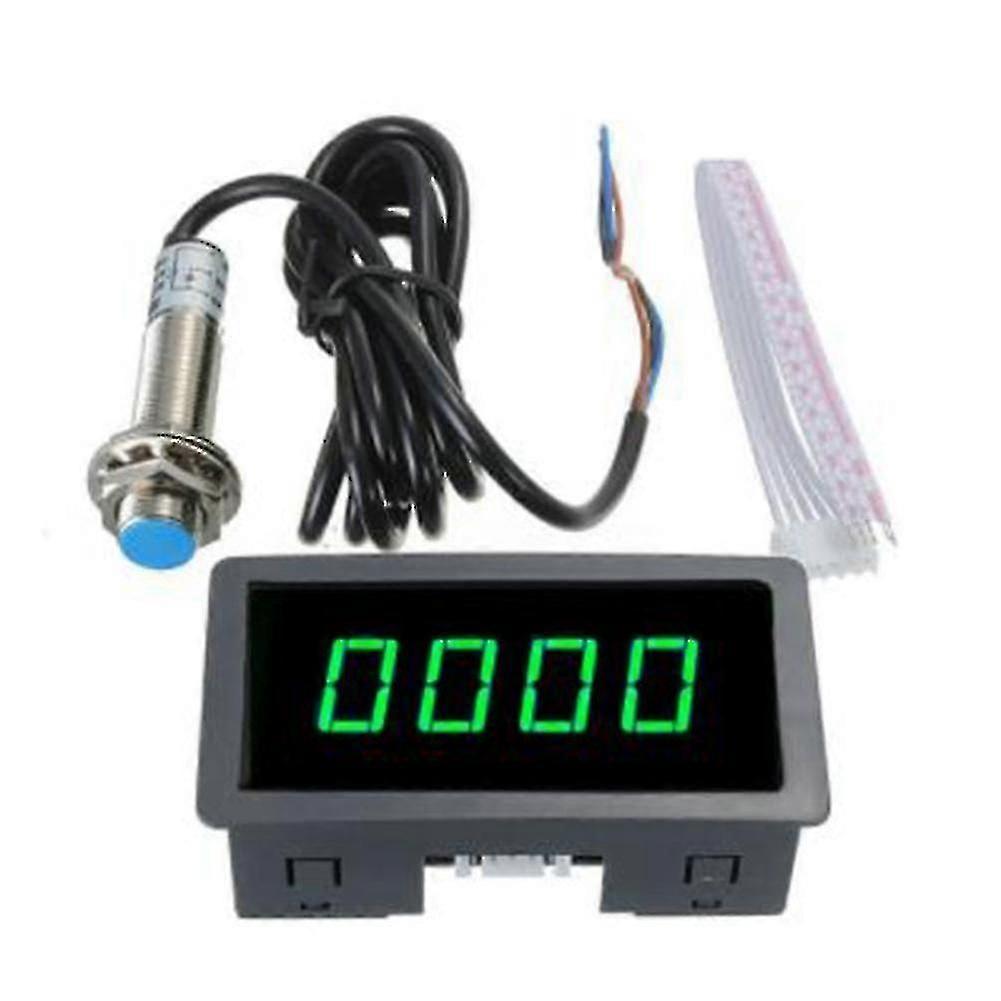 Digital Tachometer with Hall Proximity Switch Sensor NPN 4 LED Display
