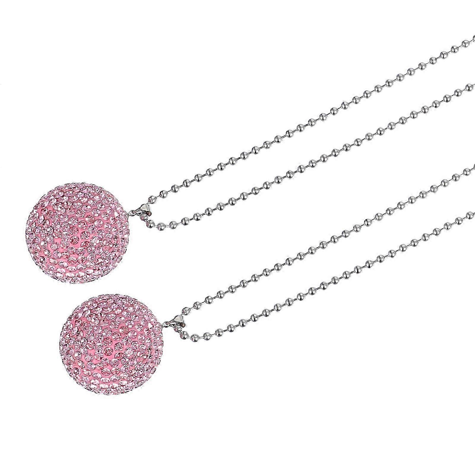 2Pcs Ceiling Fan Pull Chain Light Pull Chain With Crystal Ball Pendant Extension