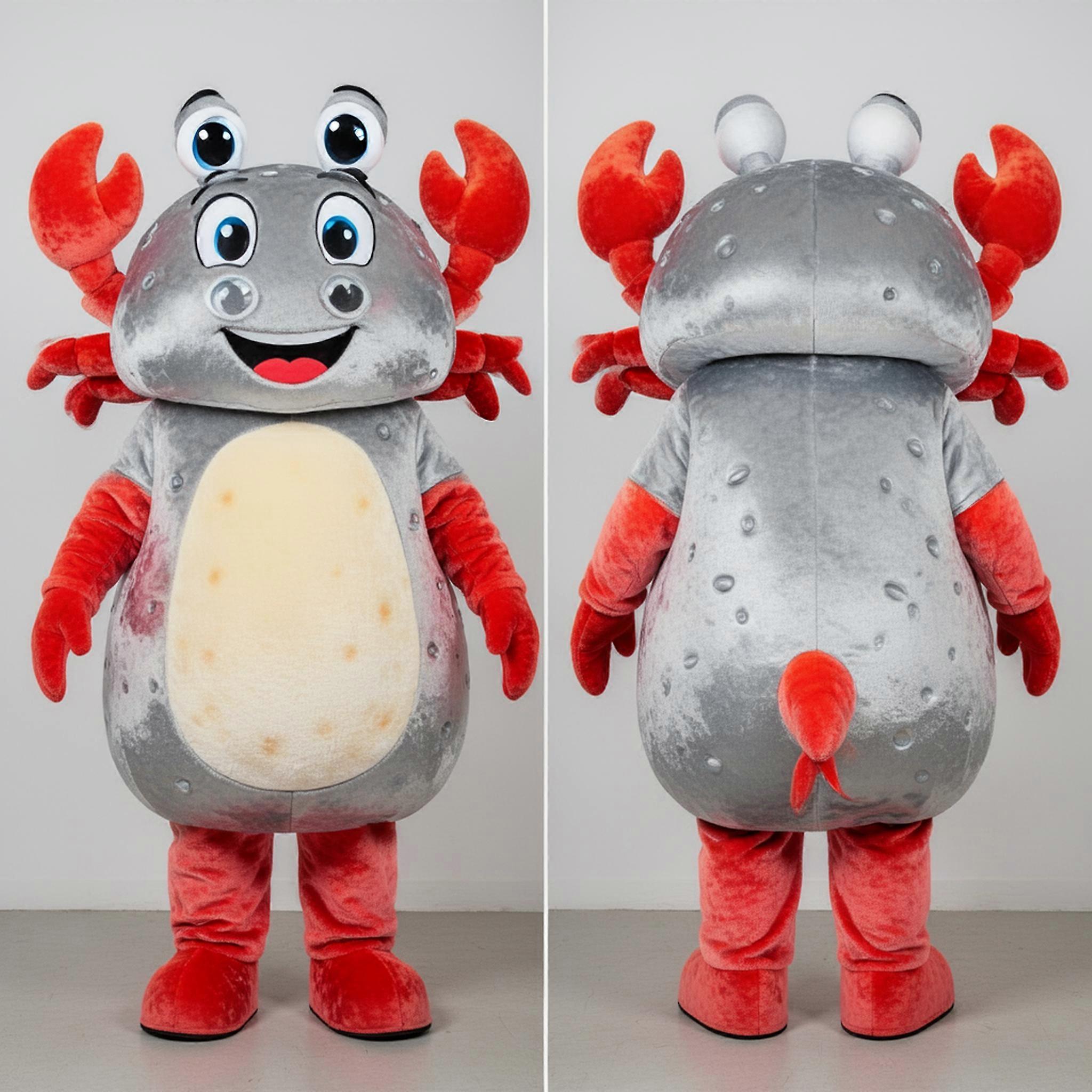 MASTICOT Silver Velvety Crab Cakes Mascot