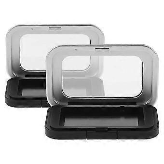 DIY Black Eyeshadow Blush Palette for Storage Use 2Pcs Travel Makeup Container