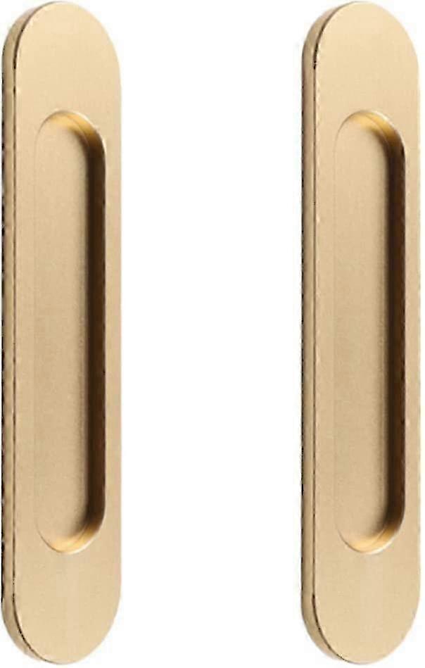 Bazhou Door Pull Handle, Self-stick Oval Sliding Door Pulls(2pcs, Gold)
