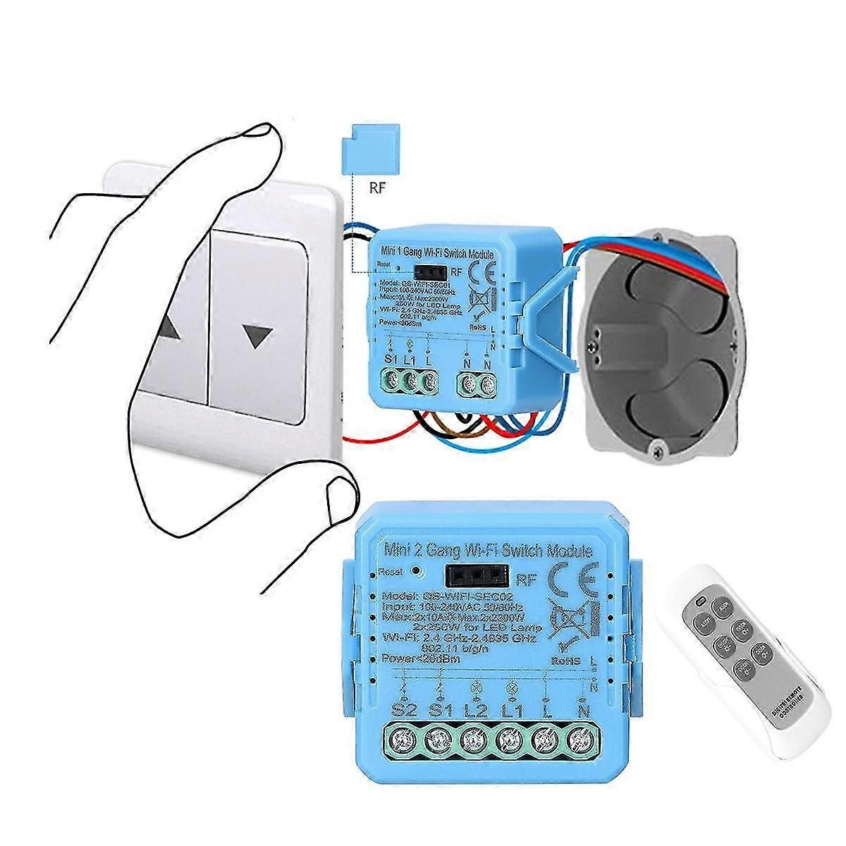 -wifi-sec02 Tuya Switch Module Electrical Appliance Switch Control Module Mobilephone App For Alexa