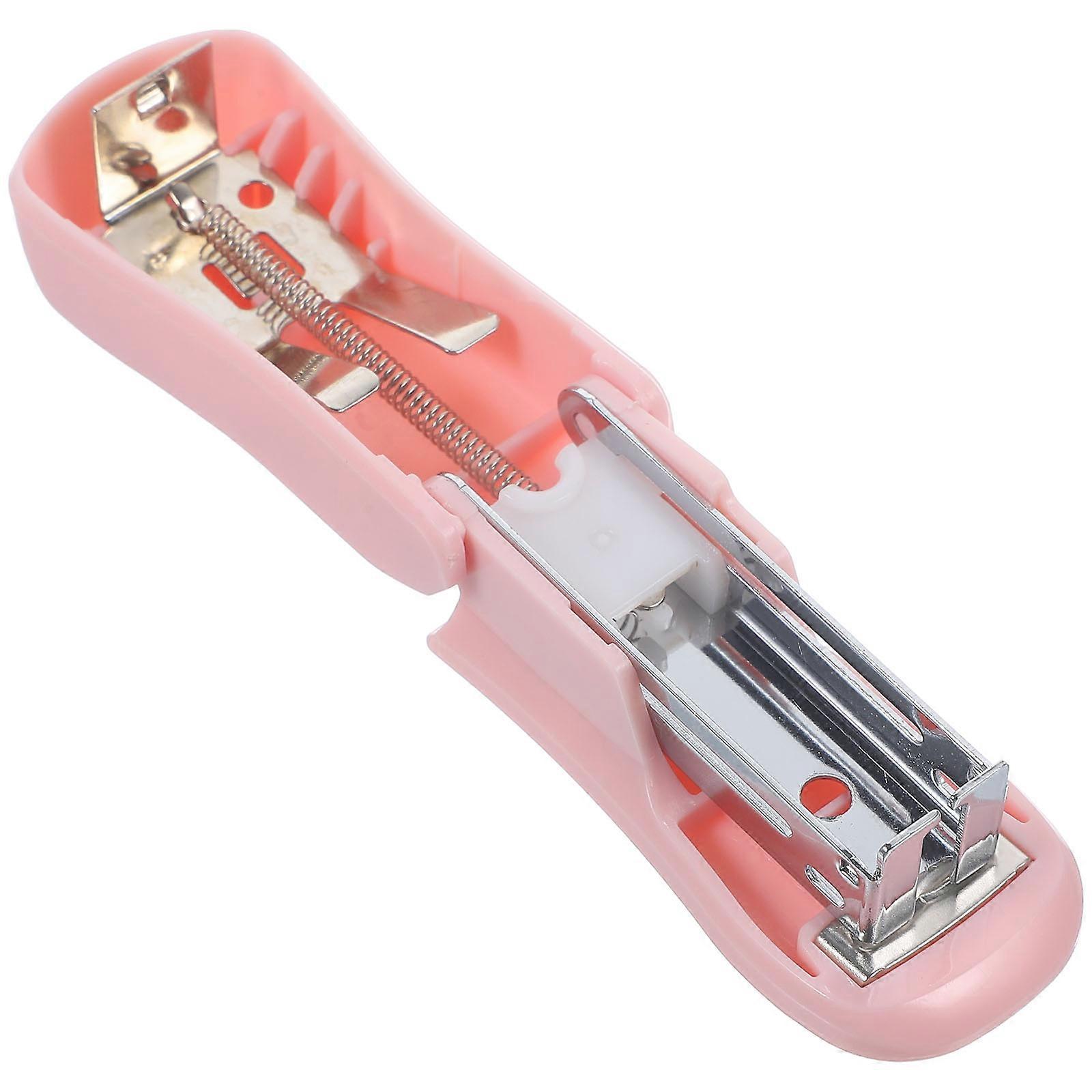 Pink Mini Stapler Hand Stapler Multi-Function for Office 1Set