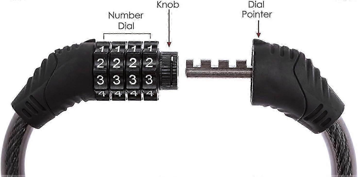 2-Foot Flexible Steel Combo Cable Lock