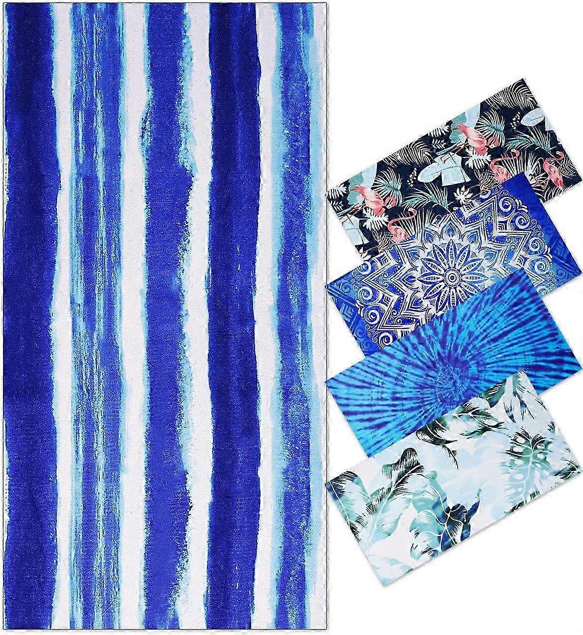 75*150CM beach towel, blue stripes