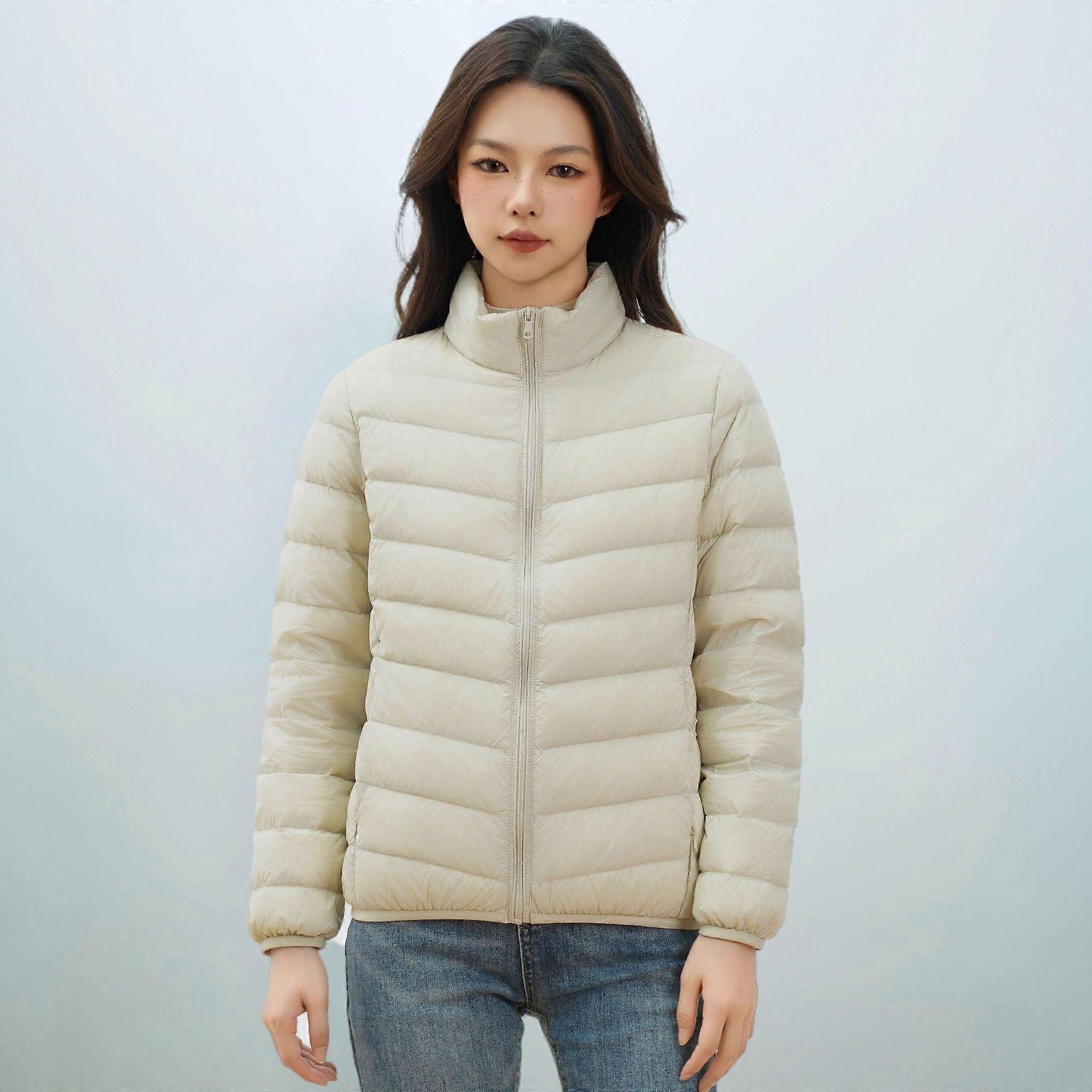 Women's 90 Down Simple Down Solid Colour Stand Collar Lightweight Duck Down Jacket