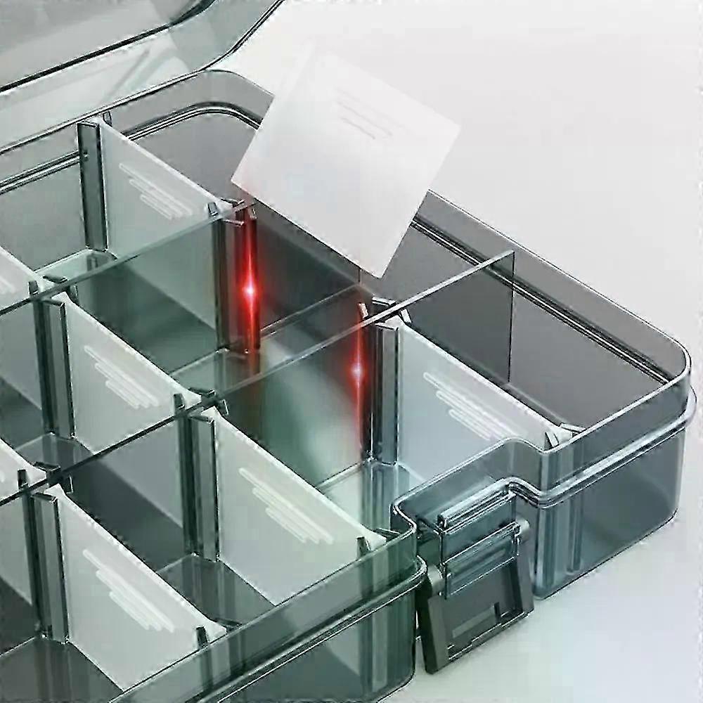 Thickened Plastic Tool Parts Box Drill Bit Accessories Transparent Tool Classification Case Removable Grid Multifunction