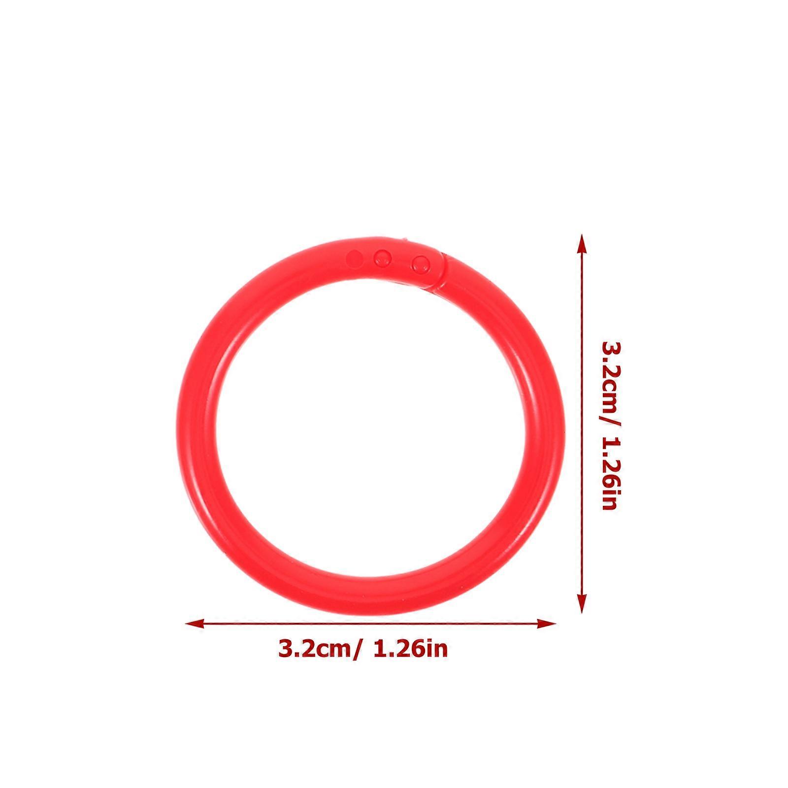 Red Plastic Binder Rings for DIY Loose Leaf Book Binding 100Pcs Pack